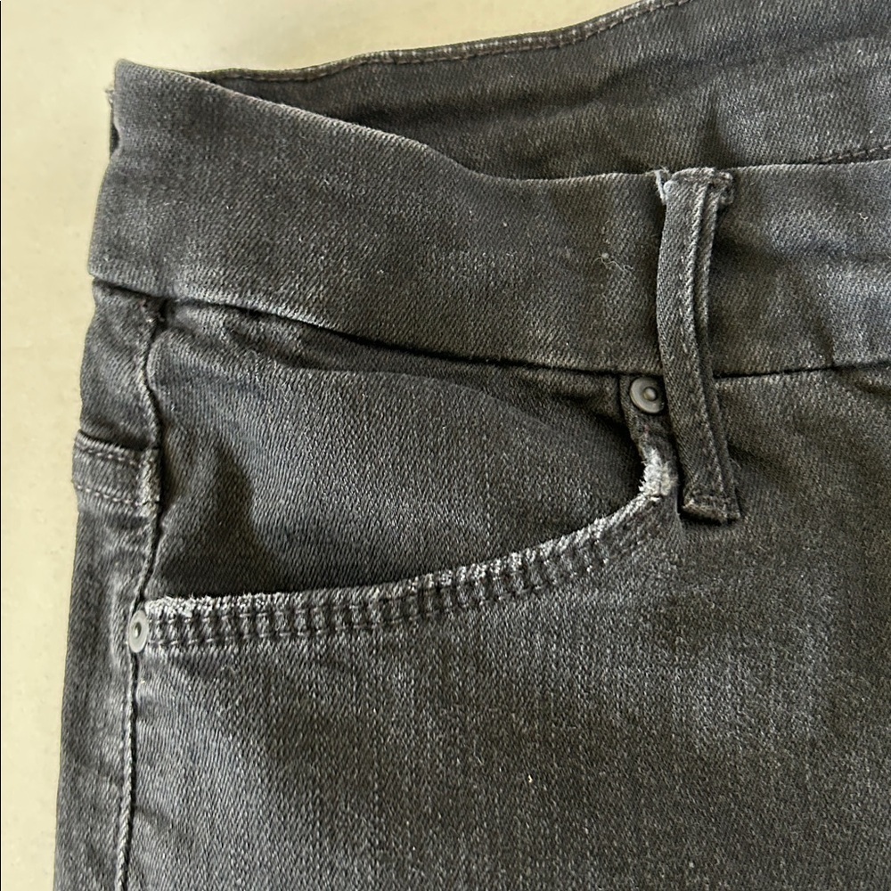 MOTHER THE PIXIE BLACK NOT GUILTY WASH BUTTON FLY SKINNY JEANS SZ 28 - Picture 4 of 13